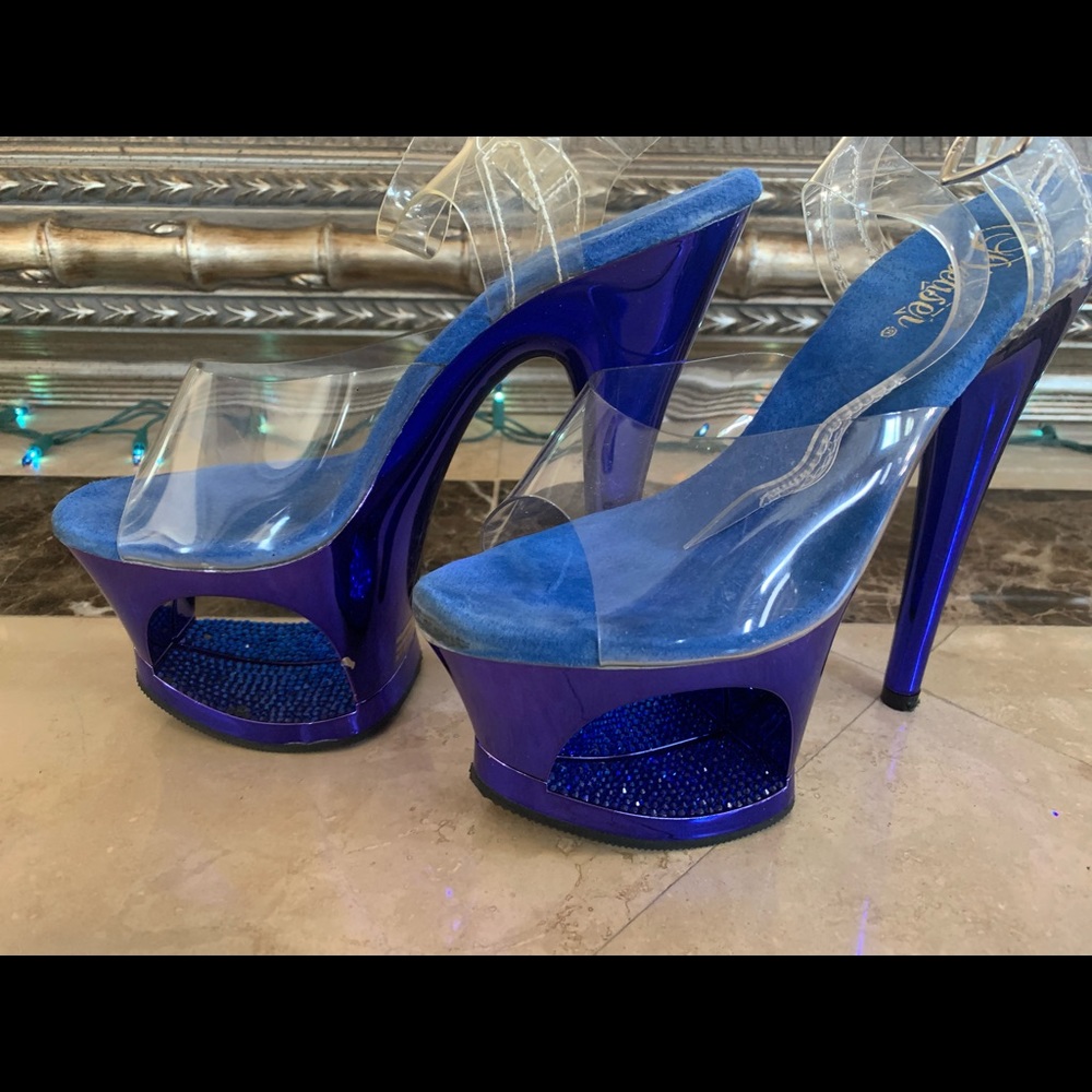 Pleaser Rhinestone Heels Size 7 - Picture 2 of 6